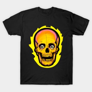 Vintage Flaming Skull Halloween T-Shirt